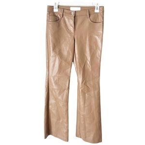 Aritzia Pants Women's 2 Wilfred Melina Tan Faux Leather Slacks Baddie Chic